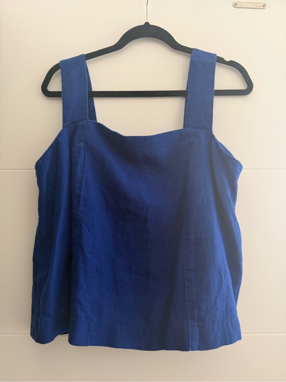 Madewell Deep Cobalt Square-Neck Linen Tank
